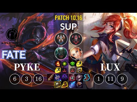 IG Fate Pyke vs Lux Sup - KR Patch 10.16