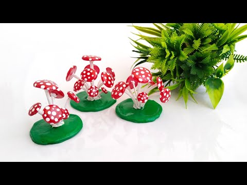 How To Make Mushroom || DIY Glue Gun Mushroom || Handmade Glue Gun Mushroom 🍄 || Art Ideas