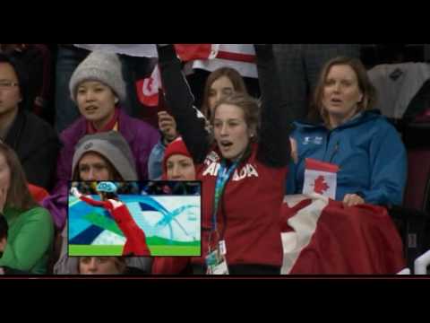 Marianne St-Gelais watches boyfriend Charles Hamelin win gold