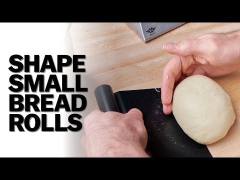 How to shape small bread rolls with a bench knife