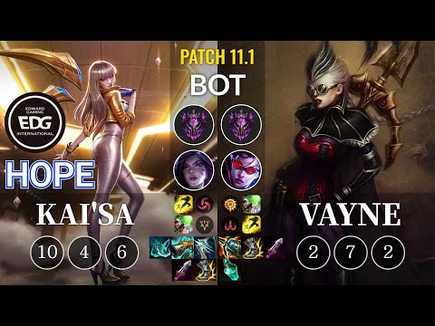 EDG Hope Kai'Sa vs Vayne Bot - KR Patch 11.1