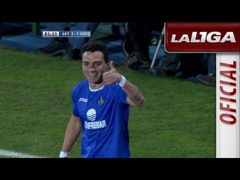 Gol de Colunga (3-1) en el Getafe CF - Deportivo de la Coruña - HD