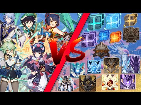 Current Banner [Ayato, Venti. Yun Jin, Sucrose And Xiangling] Against All World Bosses In The Game