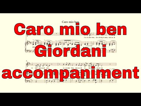 Caro mio ben – Giordani - accompaniment in D Major