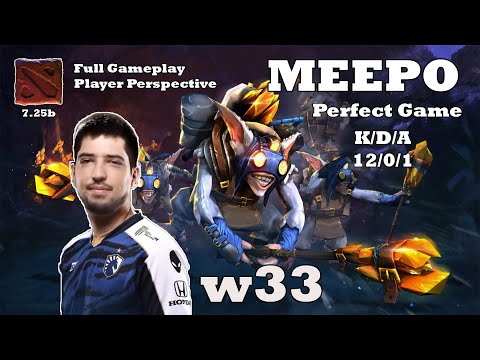 w33 - Meepo (Midlane) | Player Perspective | Dota 2 (7.25b) Full Gameplay