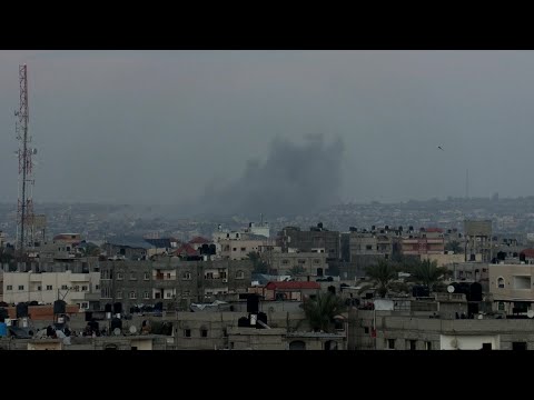 Smoke rises over Khan Yunis seen from Rafah | AFP