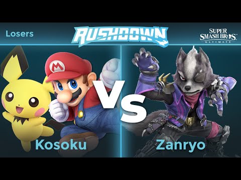Rushdown 25 - Kosoku (Mario, Pichu) vs Zanryo (Wolf) Losers - SSBU
