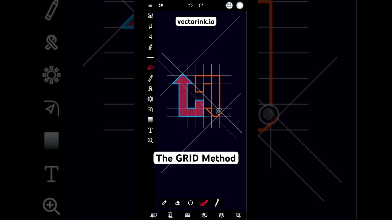 Discover a new technique in vector design. The grid method creates geometrically precise shapes.