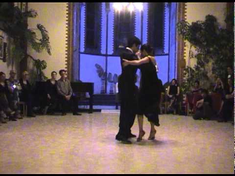  Maria Ines Bogado  and  Sebastian Jimenez  are  dancing  to  the  tango  "  Paciencia  "