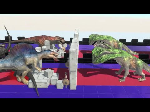 DEATH RUN v3 - Trex Vs Spinosaurus - New Update Animal Revolt Battle Simulator
