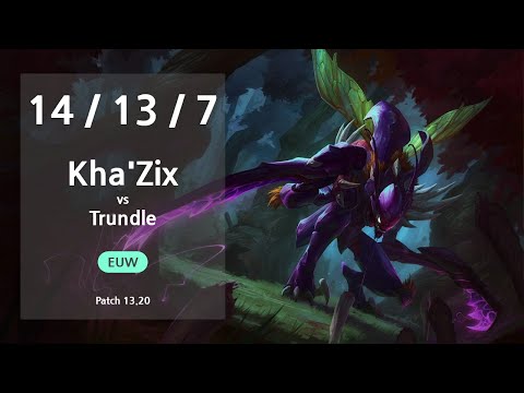 Kha'Zix Jungle vs Trundle - EUW GrandMaster Patch 13.20