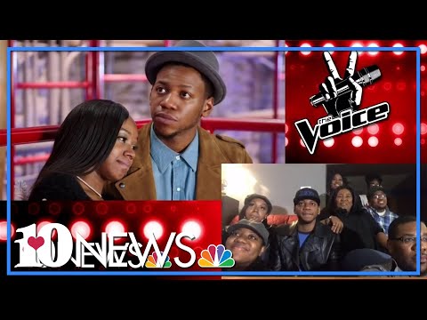 Chris Blue watches The Voice performance