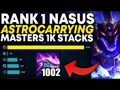 ASTROCARRYING Masters With 1k Stacks!! Rank 1 Nasus One Man Army | Carnarius | League of Legends