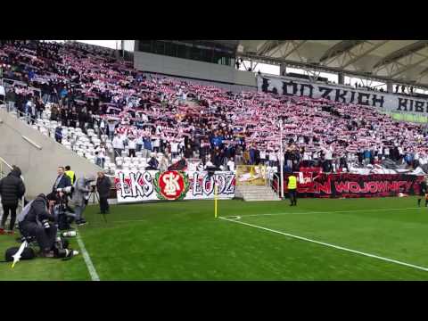 Derby Łodzi 2016. Kibice śpiewają Mazurka Dąbrowskiego