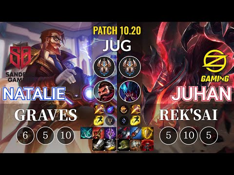 SB Natalie Graves vs OZ Juhan Rek'Sai Jungle - KR Patch 10.20