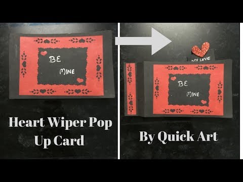 Heart Wiper Popup Card DIY | Scrapbook | Handmade | valentine Video