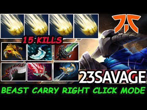 Fnatic 23savage [Sven] BEAST CARRY RIGHTCLICK MODE Destroy Morpshaker Combo 7.24 pro Gameplay Dota 2