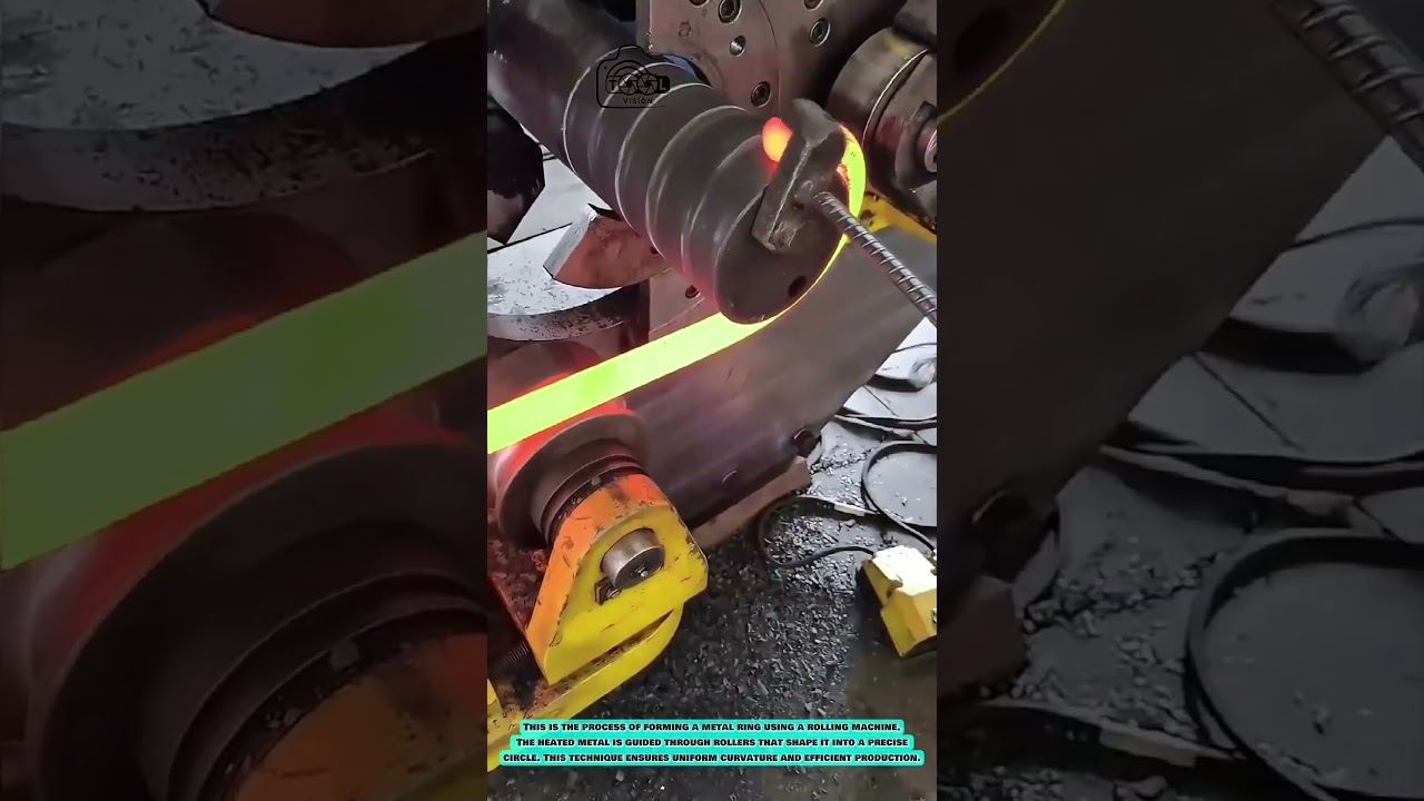 Forming of hot metal rings with a rolling machine for precise round forming