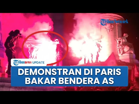 Demo di Paris Bakar Bendera AS, Solidaritas untuk Venezuela