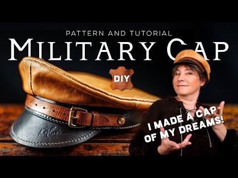 DIY Vintage Leather Military Cap Tutorial and Pattern