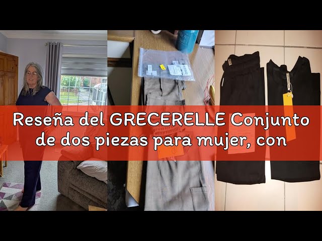 Vídeo relacionado con GRECERELLE Conjunto de dos piezas de traje de entrenamiento para mujer, traje de verano, conjunto de jogging de manga corta, tops con cuello redondo y mangas de sisa, y pantalones de entrenamiento con
