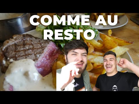 COMME AU RESTO ! L’entrecôte frites sauce au poivre !!