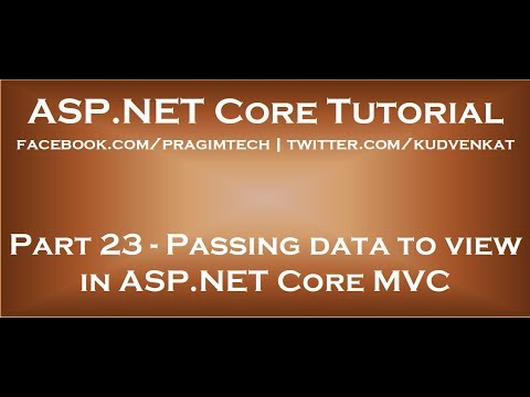 Passing data to view in ASP NET Core MVC