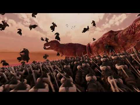 1000 TREX vs 100,000 MONGOLIAN SOLDIERS - UEBS 2 #gaming #history #dinosours
