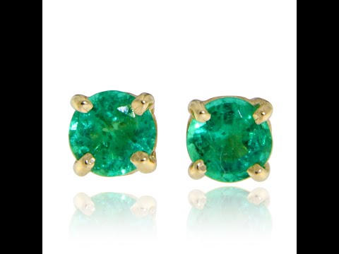 Cercei Aur 14k Smaralde Naturale de Zambia 3 mm - Eleganta si Rafinament