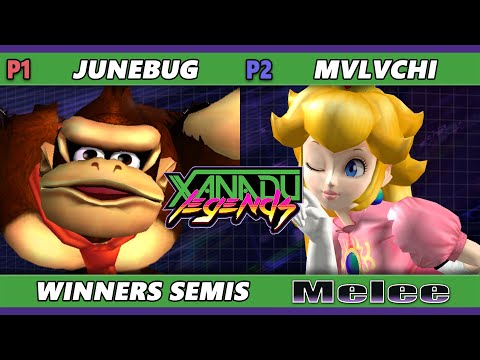Xanadu Legends Top 8 - Junebug (Donkey Kong) Vs. mvlvchi (Peach) Smash Melee - SSBM