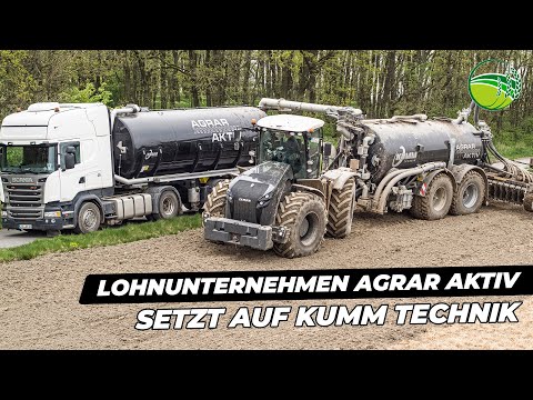 Lohnunternehmen Agrar Aktiv setzt auf Gülletechnik von KUMM Technik | CLAAS Xerion 4000