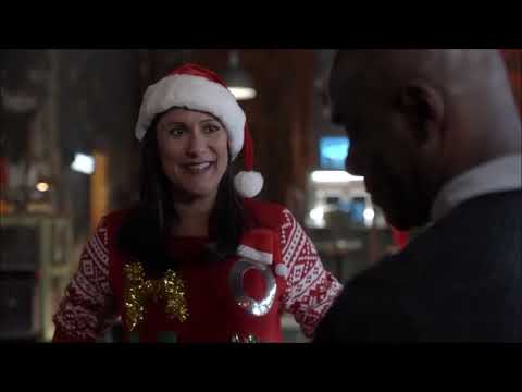 Timeless 2x12 - The whole team in bunker celebrating Christmas
