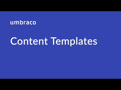 Content Templates in Umbraco