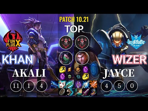 FPX Khan Akali vs hyF Wizer Jayce Top - KR Patch 10.21