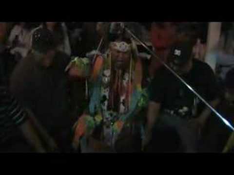 Cree Society singing a roundance song at a pow wow