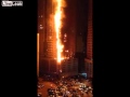 Dubai skyscraper on fire - YouTube