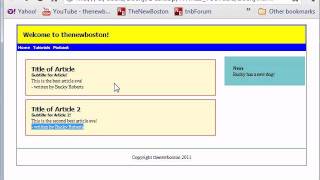 HTML5 Tutorial - 13 - Finishing the Layout