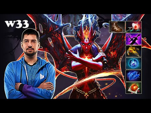 w33 - Queen of Pain Midlane vs Nightfall Axe | Dota 2 7.30e Gameplay