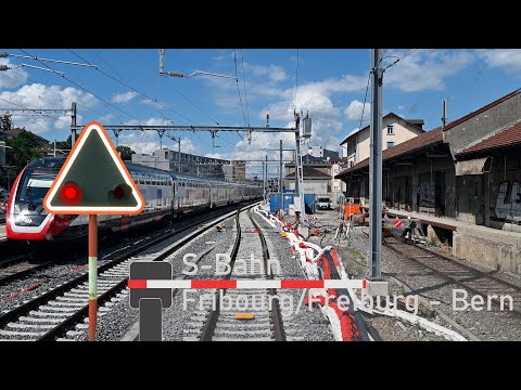 Cab ride Fribourg/Freiburg to Berne - Führerstandsmitfahrt von Fribourg/Freiburg nach Bern