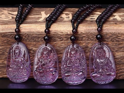 Будда ожерелье бусы из натурального камня аметист от компании Yumten