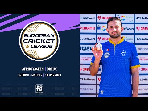 POTM: A.Yaseen - DRX vs VCC | Highlights European Cricket League 2023 Group D Day 2 ECL23 ECL23.049