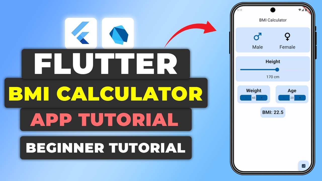 Flutter BMI Calculator App Tutorial | Flutter Beginner Tutorial