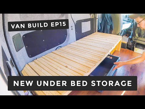 Adding HIDDEN STORAGE To My VAN BED | Ep 15 | Nissan NV200 Camper Van Build