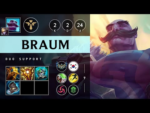 Braum Support vs Leona: Vision Controller - KR Challenger Patch 14.18