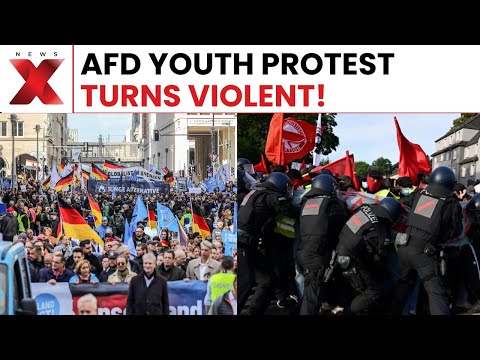 Shock Scenes Explodes in Germany: Police Clash with AfD Youth Wing Protesters | NewsX