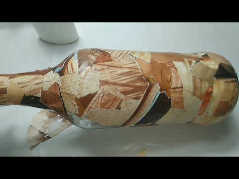 ✅Como Hacer un Falso MARMOLEADO Sobre Una Botella  con  REVISTA * Fácil*