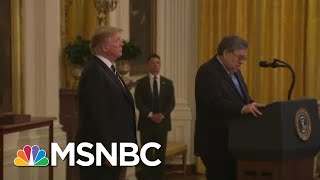 Watch Trump AG Barr Squirm Under Oath When Pressed On Guilty Trump Aide | MSNBC