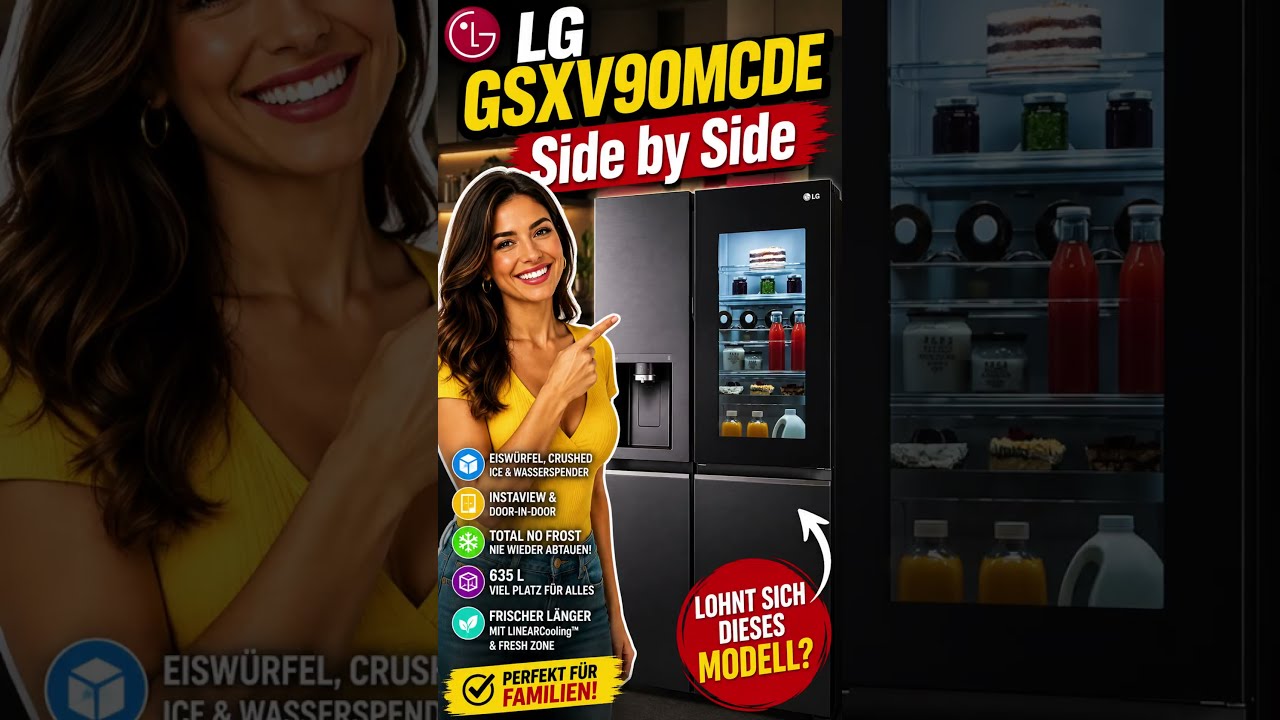 LG GSXV90MCDE Side by Side Kühlschrank mit Gefrierfach