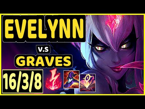 EVELYNN vs GRAVES - QUADRAKILL 16/3/8 KDA JUNGLE GAMEPLAY - BR Ranked GRANDMASTER