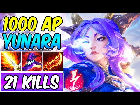FULL AP YUNARA MID - 100% DAMAGE INCREASE | 65K DMG | New Build & Runes | League of Legends